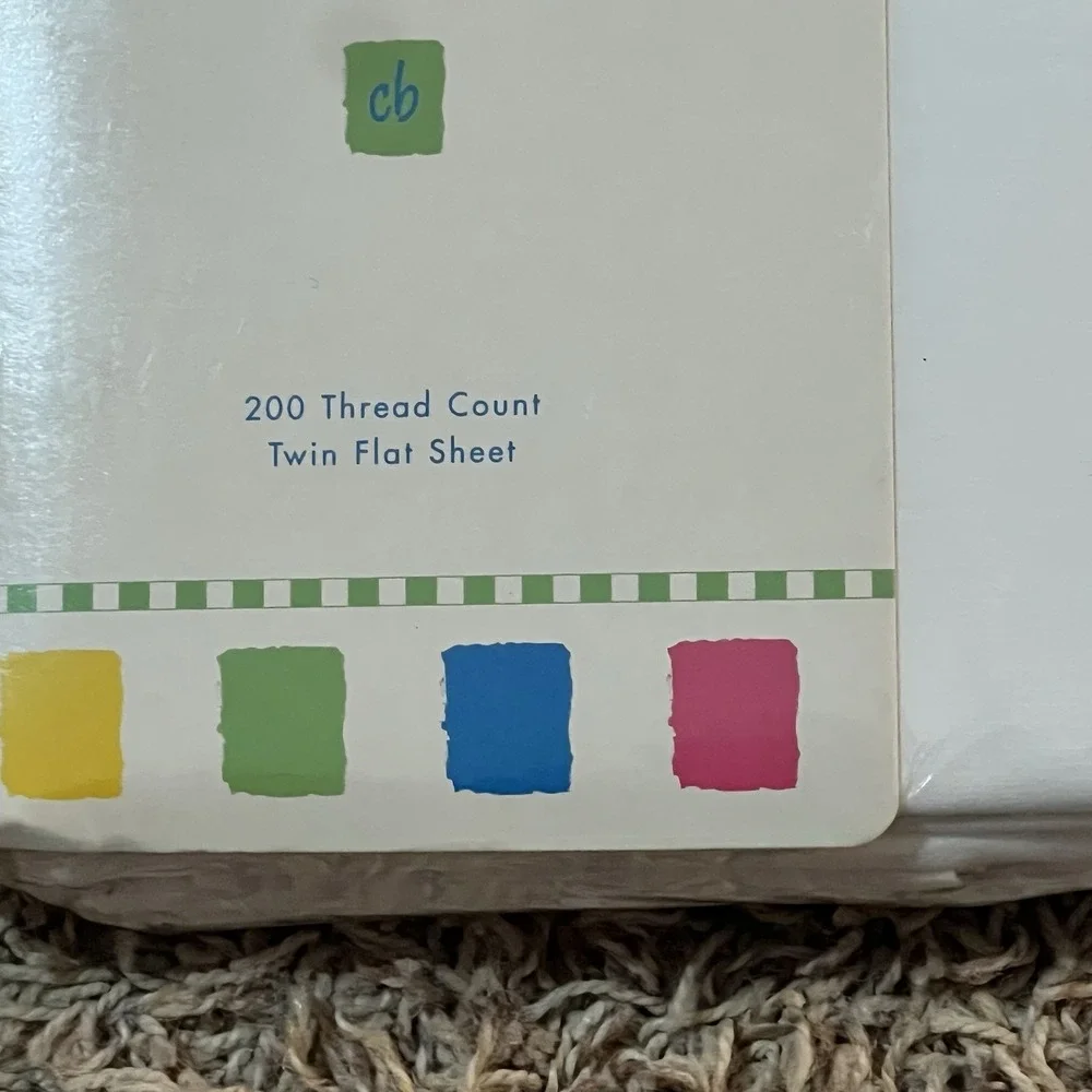 Caribbean Brights Vintage 80s 90s Tropical Geometric Twin Flat Bed‎ Sheet NEW!